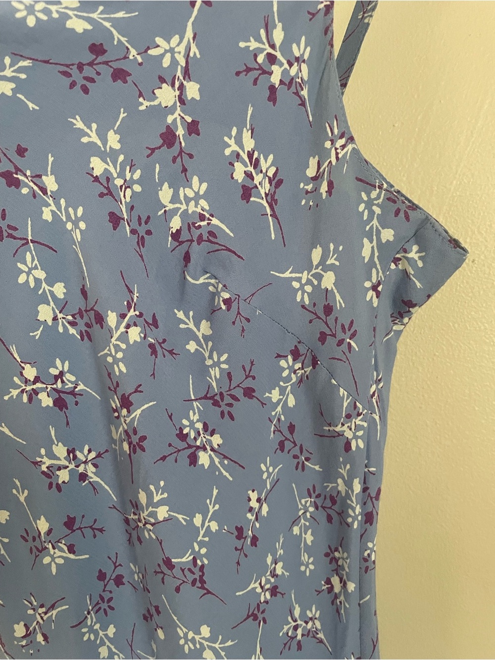 Vintage 2002 Gap Periwinkle Floral Bias Cut Slip Maxi Dress Cowl Neck Sz 10 Y2K - Picture 6 of 8